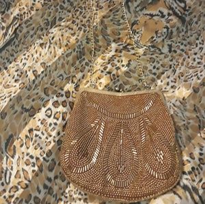 Gold Beaded Purse